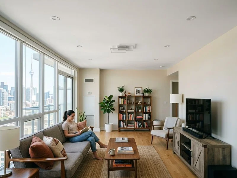 Smooth ceiling after popcorn ceiling removal in Toronto condo